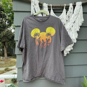 SOLD Disney Tropical Palm Tree Mickey Mouse, goofy & Donald silhouette tee
